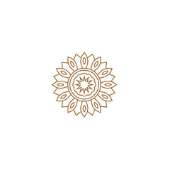 Fototapeta na wymiar mandala set with brown circles mandala