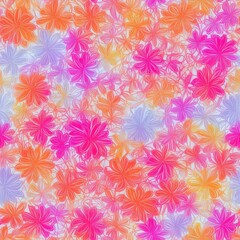 Abstract seamless pattern. Exotic flowers. AI generated