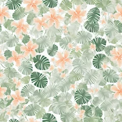  Abstract seamless pattern. Exotic flowers. AI generated © homeworlds