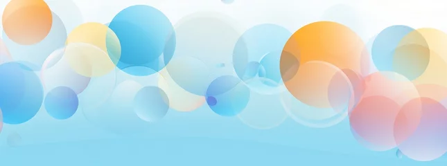 Tuinposter colorful orange and blue circles with blue  background abstract horizontal wallpaper © XC Stock