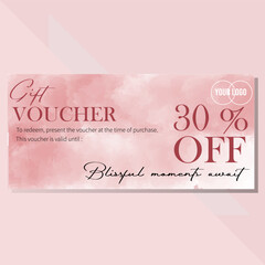 Watercolor Design Template Voucher fit for Spa Gift Voucher Suitable for Spa and Salon