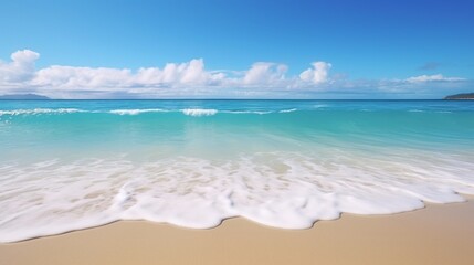 Fototapeta na wymiar Hawaii's tropical blue ocean with white sand beneath it