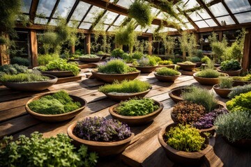 plants in a greenhouse