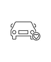 car with love icon, vector best line icon.