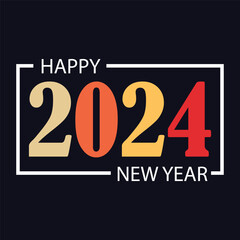 2024 happy new year background design greeting card banner poster vector illustration