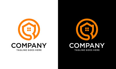 Creative Circle with G House Home Realty Logo Template. modern logo for contruction