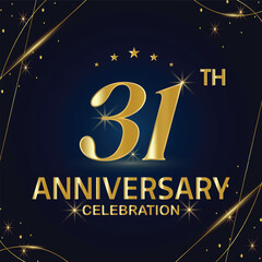 31 years anniversary celebration logotype with elegant modern number gold color for celebration