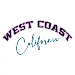 Fotobehang Retro college varsity typography west coast california slogan print for girl tee t shirt or hoodie © KAJOL