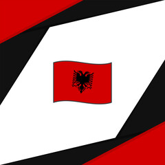 Fototapeta premium Albania Flag Abstract Background Design Template. Albania Independence Day Banner Social Media Post. Albania