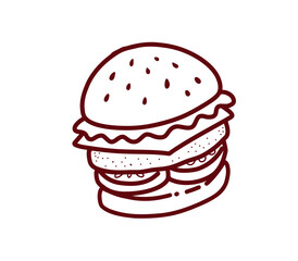 hamburger vector illustration isolated outline