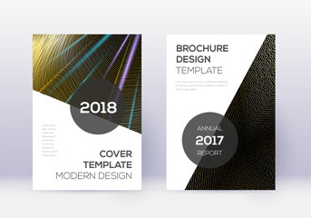 Modern cover design template set. Gold abstract li - obrazy, fototapety, plakaty
