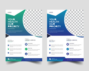 
creative a4 healthcare & medical flyer design  vector illustration,