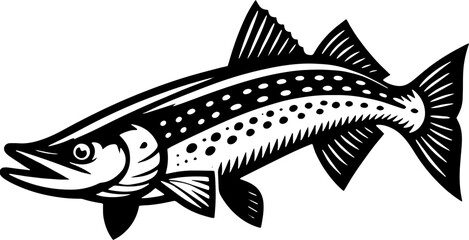 Pike Fish icon 3 - obrazy, fototapety, plakaty
