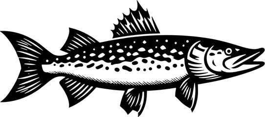 Pike Fish icon 4 - obrazy, fototapety, plakaty