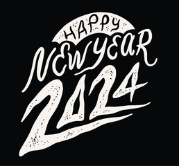 Happy New Year 2024. Isolated vector illustration. Celebration party. - 697192410