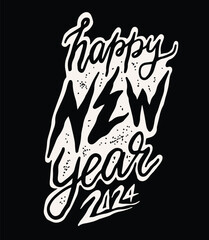 Happy New Year 2024. Isolated vector illustration. Celebration party. - 697192416