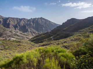 Obraz premium Teno mountains in sunlight on Tenerife.
