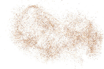 Brown isolated on white background. Coffee grain texture. Abstract powder. Vector illustration.	