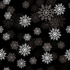 Seamless snowflakes falling high resolution banner