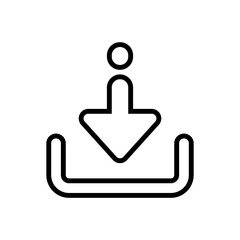 Download icon vector. Upload button illustration. Load symbol or logo.