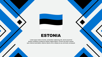 Estonia Flag Abstract Background Design Template. Estonia Independence Day Banner Wallpaper Vector Illustration. Estonia Illustration