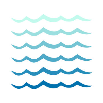Logo Nautical. Grupo de olas de mar formadas por l&iacute;neas curvas
