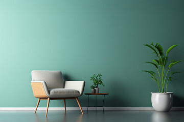 3d rendered Minimal style Modern living room interior design with modern chair
