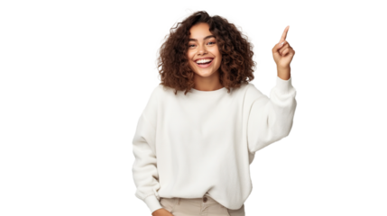 Elation Point: Radiant Young Woman Sharing a Moment of Excitement