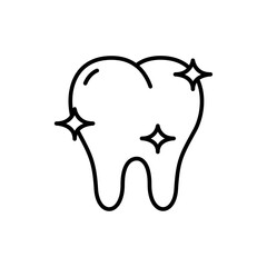 Clean teeth icons, dentist minimalist vector illustration ,simple transparent graphic element .Isolated on white background