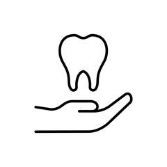 Obraz premium Dental care icons, dentist minimalist vector illustration ,simple transparent graphic element .Isolated on white background