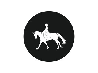 Fototapeta premium horseman vector logo, black and white circle design, eps 10.