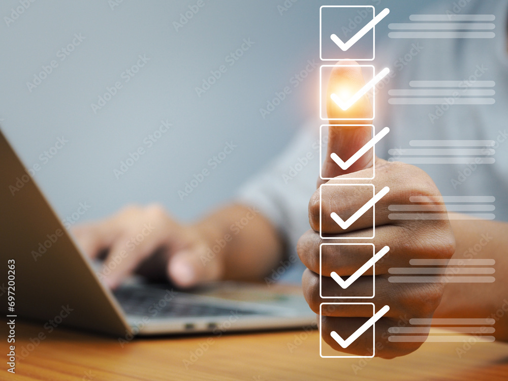 Poster information checklist in the checkbox check the online survey items. questionnaire for user informat
