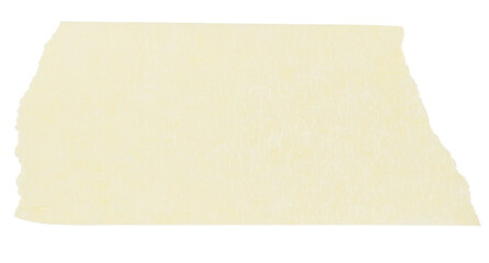 A piece of yellow paper tape on a blank background.