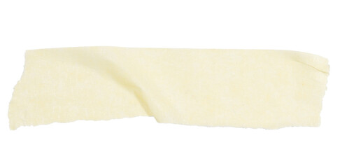 A piece of yellow paper tape on a blank background.