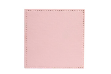 Pink leather frame on a blank background.