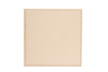 Beige leather frame on a blank background.