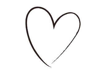 Corazón hecho con trazo negro en fondo blanco.