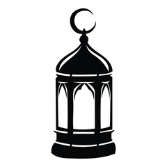 Black ramadan lanterns. Fanous line lantern, arabic lamps silhouettes vintage egyptian moroccan dubai eastern lamp for islamic mosque or arabian lighting, vector illustration of lantern to ramadan