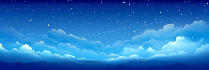 Fototapeta premium Starry Sky. Panorama of the Night Starry Sky, Beauty in Nature.