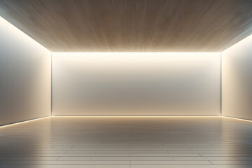 3d rendered Modern Hall Interior Background Empty room with a huge window. minimal with copy space