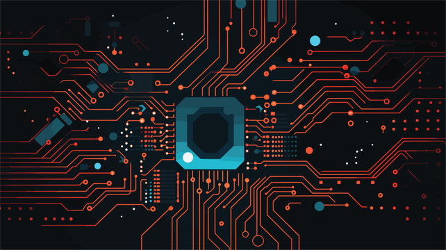  digital image circuit board. Vector illustration 
