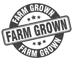 farm grown stamp. farm grown label. round grunge sign