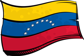 Painted Venezuela flag waving in wind - 697206041