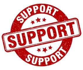 support stamp. support label. round grunge sign