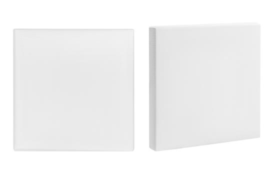 Miniature canvas painting on empty background