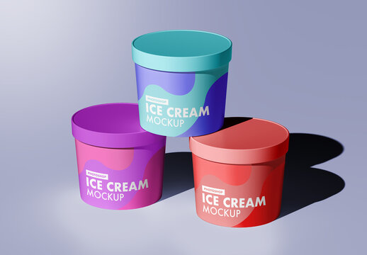 Three Ice Cream Packagings