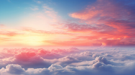 Morning clouds and sky Real majestic sunrise sundown - obrazy, fototapety, plakaty