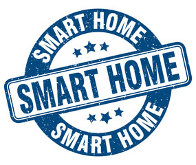 smart home stamp. smart home label. round grunge sign