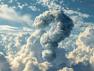 clouds in the sky in the form of a question mark.