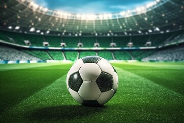 Fototapeta premium soccer ball on stadium